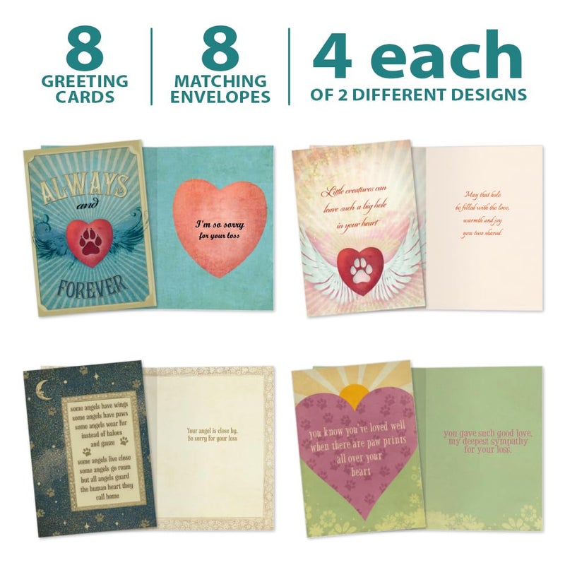 Tree-Free Greetings Forever Friends Pet Sympathy Card Assortment, 5 x 7 Inches, 8 Cards and Envelopes per Set (GA31528) - Image 5